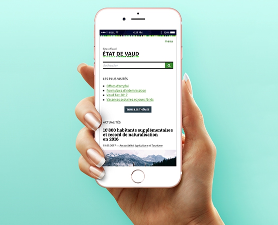 D’ici à 2020, Vaud proposera une soixantaine de prestations supplémentaires en ligne. Le site de l’état dans sa nouvelle forme sera accessible au printemps 2018. © BIC